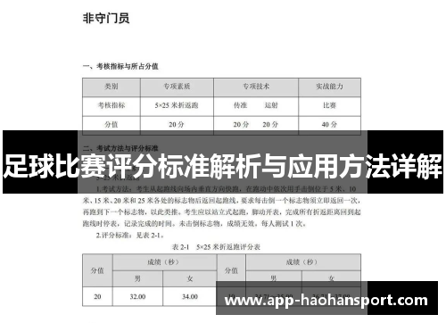 足球比赛评分标准解析与应用方法详解